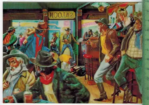 3 D- SALOON 1963, Verlag: Visomatic, POSTKARTEN mit Frankatur, mit  Stempel, GESTHACHT 30.4.63,  Erhaltung: I-II,