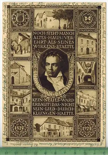 Österreichs Beethovenfeier 1927, Verlag: --------, POSTKARTE mit Frankatur, mit  Stempel, GRAZ 15.3.27, Erhaltung: I-II,