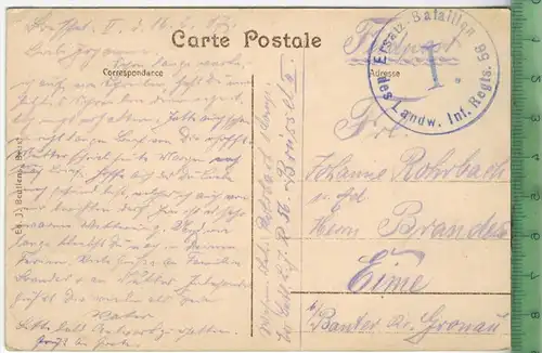 Bruxelles, Maison du Roi 1917, Verlag: J. Beullens, FELD- POSTKARTE ohne Frankatur,  mit Stempel 16.6.17
