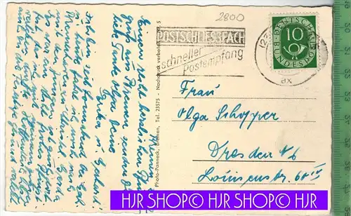 Bremen, Parkhaus, Was macht der Kerl da ? Verlag: Panneck, Bremen., Postkarte mit Frankatur,  mit Stempel, BREMEN