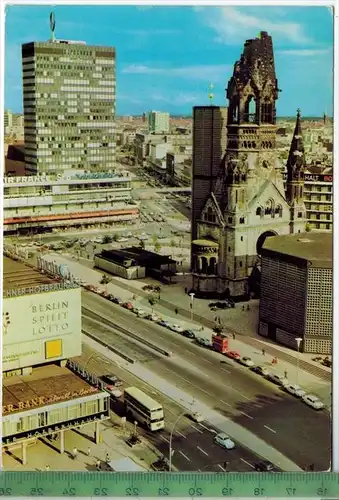 Berlin, Breitscheidplatz um 1970/1980, Verlag: -- POSTKARTE, mit Frankatur, mit Stempel, BERLIN 16.5.75, Erhaltung: I-II