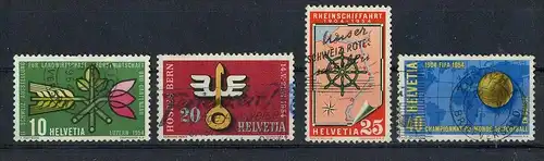 1954, MiNr. 593+594+595+596 Gest., Satz 4 W   Zustand: I-II