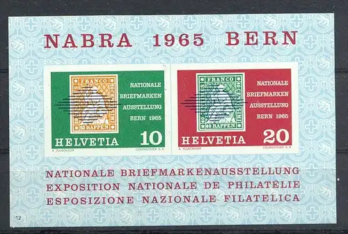 Schweiz,1965, MiNr.Bl. 20** Zustand: I-II