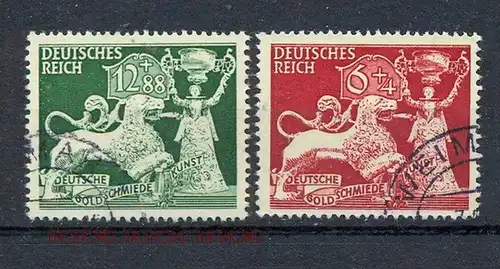 1942, MiNr. 816+817 Gest., Satz 2 W  Zustand: I-II