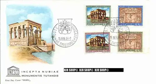 1964, FDC, Denkmäler Nubiens, Minr. 446-449  gest.