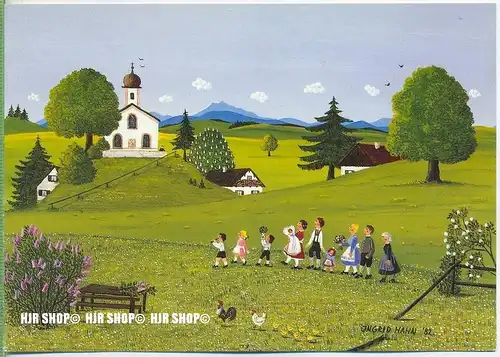 WIECHMANN – BILDKARTEN Ingrid Hahn, Ländliche Kindstaufe, Nr.5280