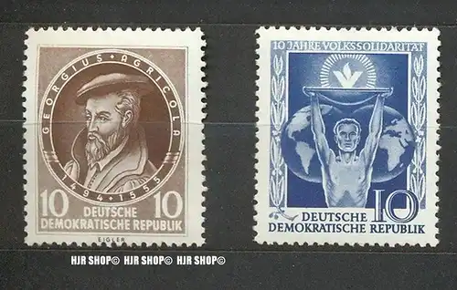 1955,10 Volkssolidarität, MiNr.484**-und Agricola MiNr. 497**