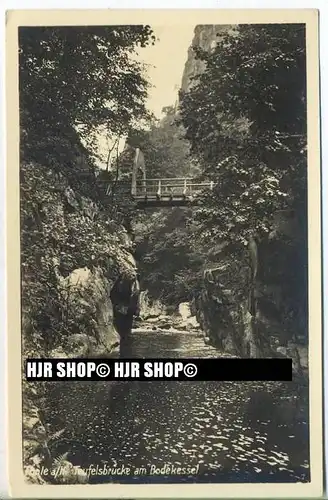 „Teufelsbrücke am Bodekessel“  um 1930/1940 Ansichtskarte,  ungebrauchte Karte
