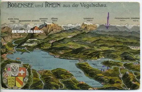 „Bodensee und Rhein“ um 1920/1930  ANSICHTSKARTE  ohne Frankatur, Stempel,