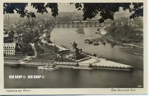 um 1920/1930 Ansichtskarte,  „Koblenz am Rhein“  ungebrauchte Karte