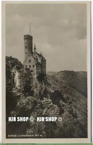 um 1920/1930 Ansichtskarte,  „Schloß Lichtenstein“ mit Frankatur