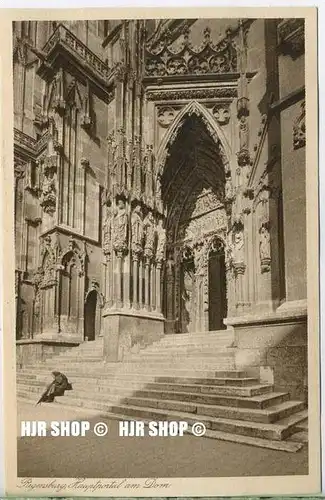 um 1920/1930 Ansichtskarte  „Regensburg, Hauptportal am Dom“  ungebrauchte Karte