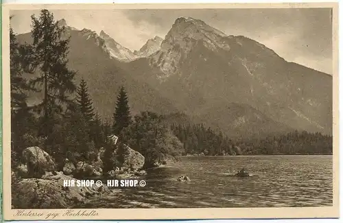 um 1920/1930 Ansichtskarte  „Hintersee geg. Hochkalter,“  ungebrauchte Karte