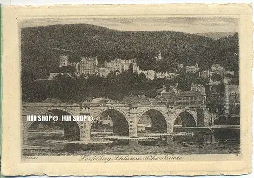 um 1920/1930 Ansichtskarte  „Heidelberg, Schloß und Neckarbrücke,“  ungebrauchte Karte