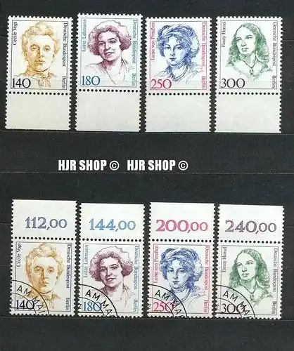 1989, Frauen, 844+845**, 848+849** mit Randst., 844+845 gest., 848+849,  gest. mit Randstück