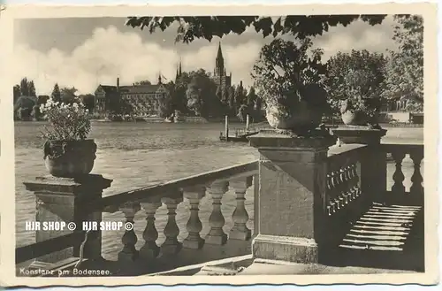 um 1940/1950 Ansichtskarte,  „Konstanz“ mit Frankatur (entfernt )