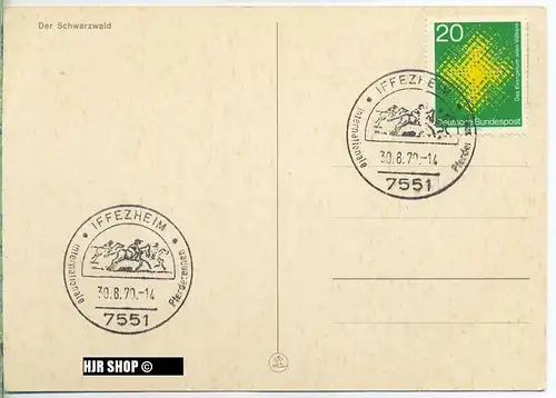 1970,  Minr. 647 Sonderstempel, auf Karte, Zustand. sehr Gut