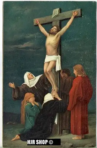 um 1920/1930 Ansichtskarte " Christus am Kreuz , Munkacsy", ungebrauchte Karte