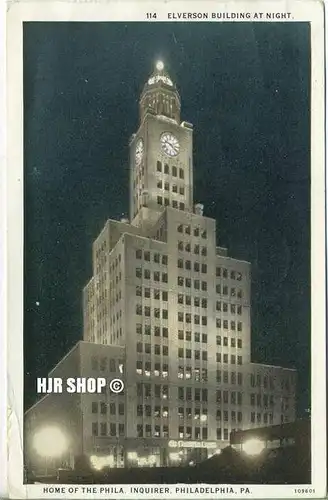 um 1930/1940 Ansichtskarte “Elverson Building“,  gelaufene Karte