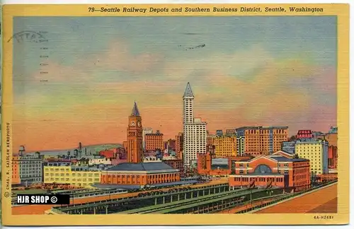 um 1960/1970 Ansichtskarte “Seattle Railway“,  gelaufene Karte