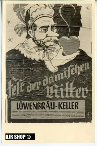um 1910/1920 Ansichtskarte "Löwenbräu-Keller", ungebrauchte Karte in  guter Erhaltung