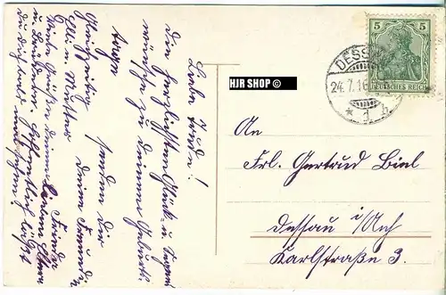 Postkarte:  Fräulein