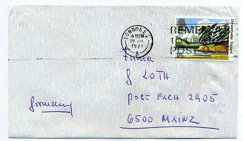 Brief, 29.10.1981, London – Mainz,