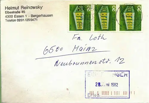 Brief, 25.06.1982, Essen – Mainz,