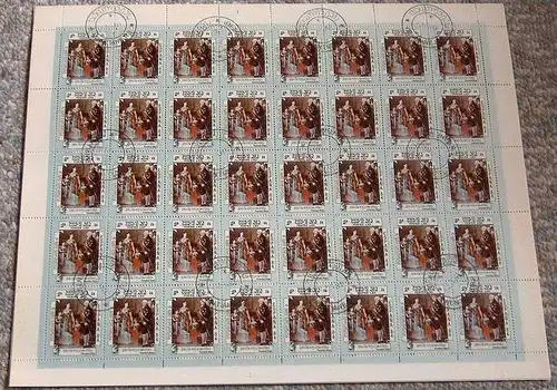 1984 Bogensammlung Laos, Gemälde, Mi.Nr. 739 gst., 40 Marken 3K