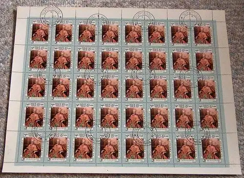 1984 Bogensammlung Laos, Gemälde, Mi.Nr. 735 gst., 40 Marken 0,50K