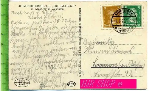 Arnsberg, Jugendherberge,  gel. 1.06.1928