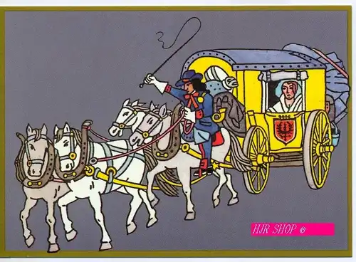 Brandenburgischer Postwagen um 1700 ungelaufen, 500 Jahre Post