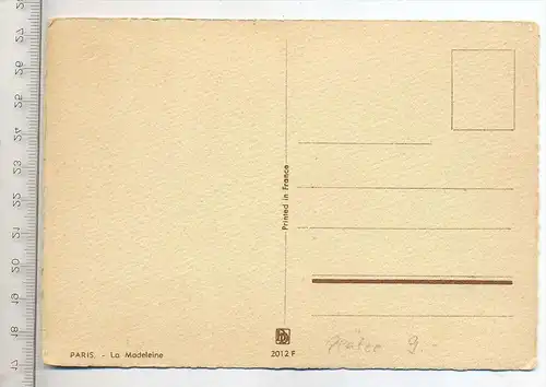 PARIS, Künstlerkarte – Le Madeleine Verlag: ------, Postkarte  Erhaltung: I –II Karte wird in Klarsichthülle verschickt.