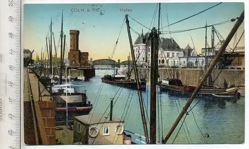 Cöln am Rhein, Hafen, 1910/20 Verlag: Heiss & Co. , Postkarte mit Frankatur, mit Stempel, Cöln, 27.7.15, Erhaltung: I-II