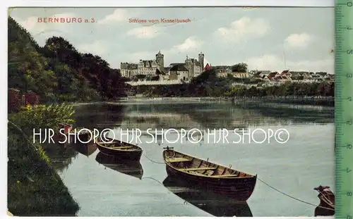 Bernburg – Schloss vom Kesselbusch, Verlag: Leipziger Kunstverlag, Nr.297,  Postkarte mit Frankatur, mit Stempel