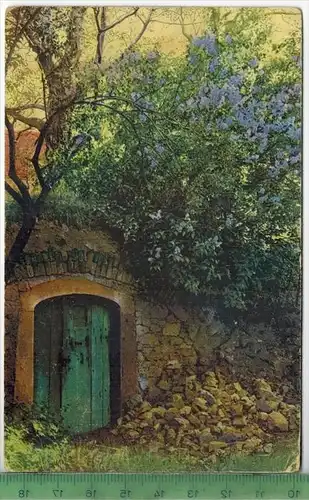 Gartenlandschaft,  Verlag: Weltpostverein, Postkarte mit Frankatur, mit Stempel