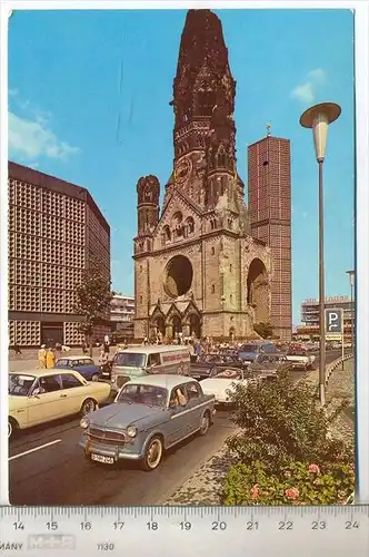Berlin, Gedächtniskirche, um 1980/1990, Verlag:--, Postkarte mit Frankatur, mit Stempel, 01.08.85, Erhaltung: I-II