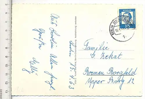 Berlin, Potsdamer Platz, um 1960/1970, Verlag: Kunst und Bild Berlin, Postkarte mit Frankatur, mit Stempel, Berlin