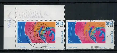 2000 , MiNr. 2122 o, 1x2122 o mit Randstreifen   Zustand: I-II