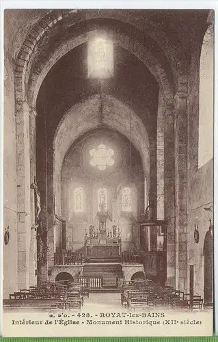 ROYAT les Bains, Intérieur de l'Église 1920/1930, Verlag: --- , POSTKARTE Erhaltung: I-II, Karte wird in Klarsichthülle