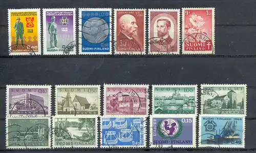 Finnland, Konvol. Briefmarken 16 Stck., gestempelt, Zustand: gut