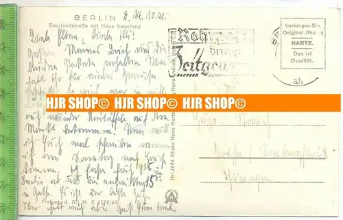 „Berlin, Saarlandstrasse mit Haus Vaterland“  um 1940/1950    Ansichtskarte  ohne Frankatur, mit Stempel,