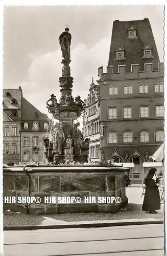 „ Trier, Brunnen am Hauptmarkt“   um 1950/1960,  Ansichtskarte, ungebrauchte Karte