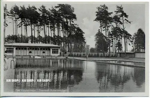 „ Bad Lippspringe, Thermal-Schwimmbad“   um 1930/1940,  Ansichtskarte, ungebrauchte Karte