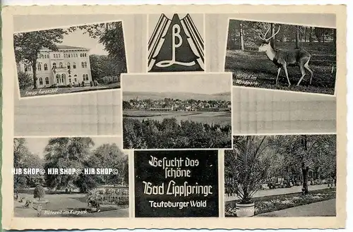 „ Besucht das schöne Bad Lippspringe“   um 1920/1930,  Ansichtskarte, ungebrauchte Karte