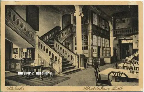 um 1920/1930 Ansichtskarte  „Schabbelhaus, Diele,“  ungebrauchte Karte