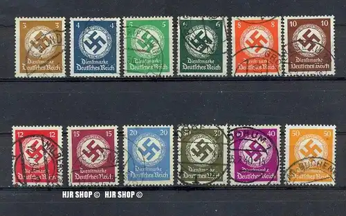 1934, Dienstmarken, Satz 12 W, Minr.132-143 gest.