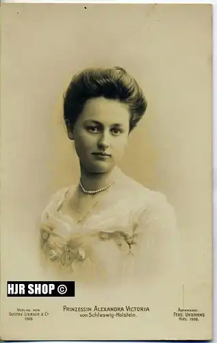Postkarte:  Prinzessin, Alexandra Victoria von Schleswig Holstein