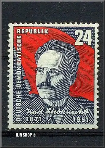 1951, 7. Okt. 80 Geburtst. Karl Liebknecht, Minr. 294**,24 Pf.