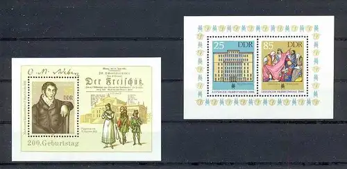 1986, 19. Aug. Blockausgabe. Leipziger Herbstmesse, Block 85** 1986, 4. Nov. Block 86,**